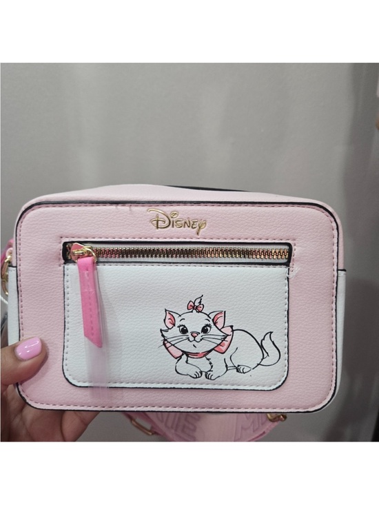 Disney Handbags - Disney Pink & White Marie Mini Crossbody Bag